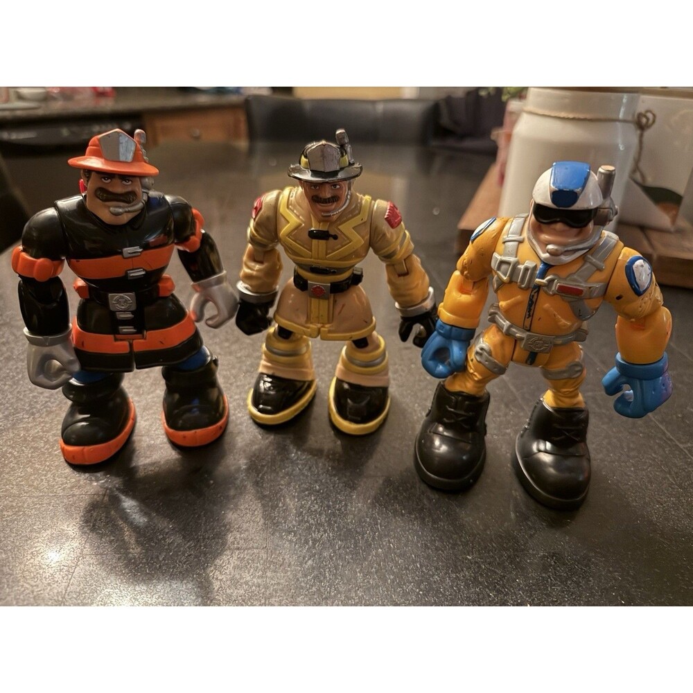 Mattel Fisher Price Rescue Heroes Action Figures Toys Lot Of 3 Preowned
